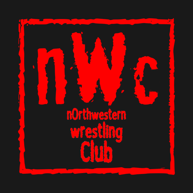 NWC NWC Northwestern Wrestling Club RED SQUARE by Zombie Squad Clothing