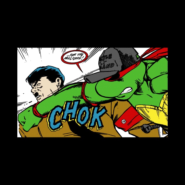 Raph punching Hitler (Black Tees) by swgpodcast