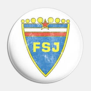 The Football Association of Yugoslavia / Vintage Faded Style Defunct Logo Pin