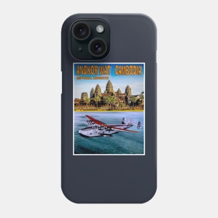 ANGKOR WAT CAMBODIA Vintage Imperial Airways Travel and Tourism Advertising Print Phone Case