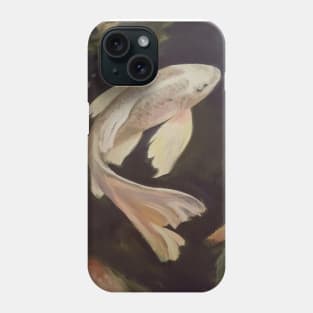 Golden Butterfly Koi Painting Phone Case