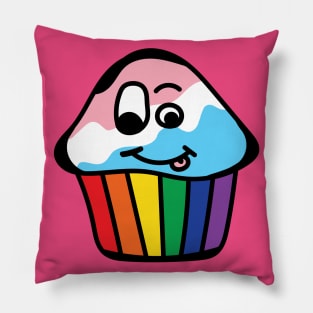 Trans Pride Rainbow Cupcake Pillow