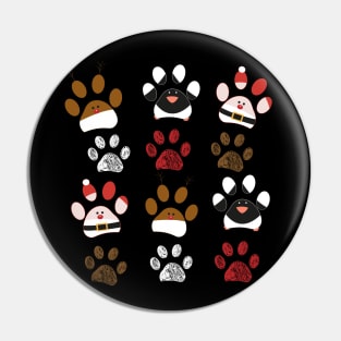 Santa Claus made of paw prints cute Pin