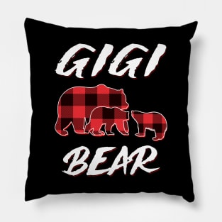 Gigi Bear Red Plaid Christmas Pajama Matching Family Gift Pillow