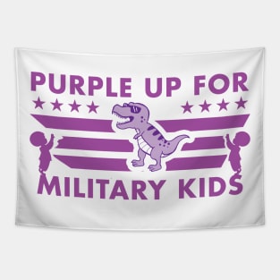 Purple Up For Military Kids Military Child Month dinosaur Tapestry