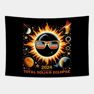 Retro Sun Total Solar Eclipse April 8 2024 Totality Tapestry