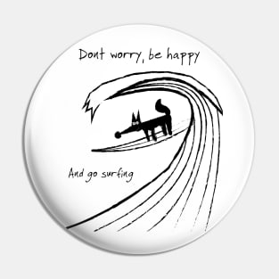 Surfer dog Pin