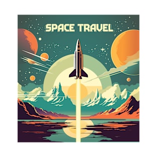 Space travel. A flight into space. Retro style. T-Shirt