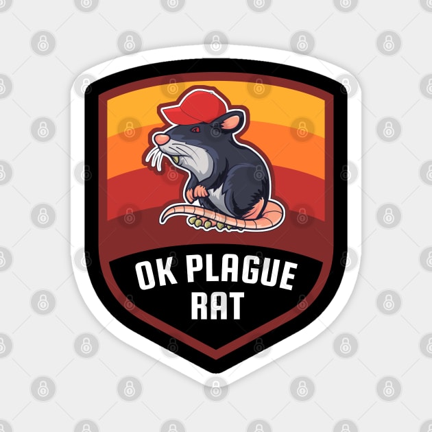 OK Plague Rat Red Hat Gradient Badge Magnet by aaallsmiles