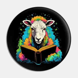 Sheep Reads Book Pin