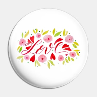 Love and flowers - pink and red Pin