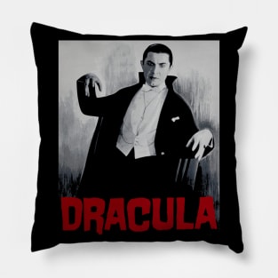 Dracula Vintage Poster Design Pillow