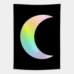 Pastel Rainbow Ombre Moon Tapestry