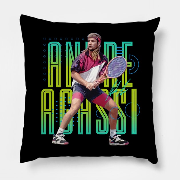 Andre Agassi 90's Pillow by Juantamad