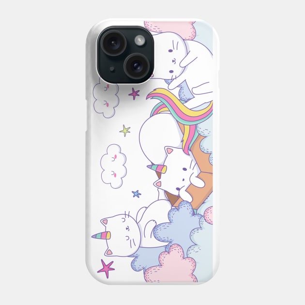 Unicorn Cats Phone Case by CatMarceline