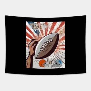 Cleveland Versus Detroit 2024 Football Super Bowl LVIII Tapestry