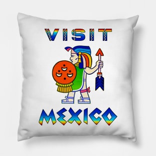 Visit Mexico Vintage Travel Pillow