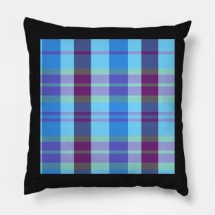 Neon Aesthetic Evander 1 Hand Drawn Textured Plaid Pattern Pillow