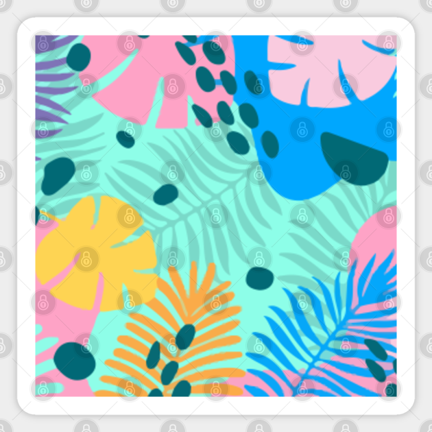 Colorful Tropical Background Zoom - Colorful - Sticker