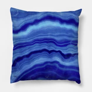 Blue Agate Watercolor Design Pillow