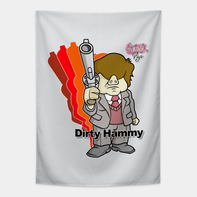 Gutter Pigs Dirty Hammy Tapestry by GutterPigs