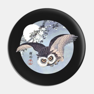 Ukiyo-e Owl Pin
