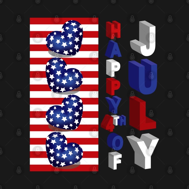 4th Of July 3D Art by Designoholic