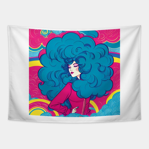 70s Diva With Big Hair Tapestry by ArtBeatsGallery