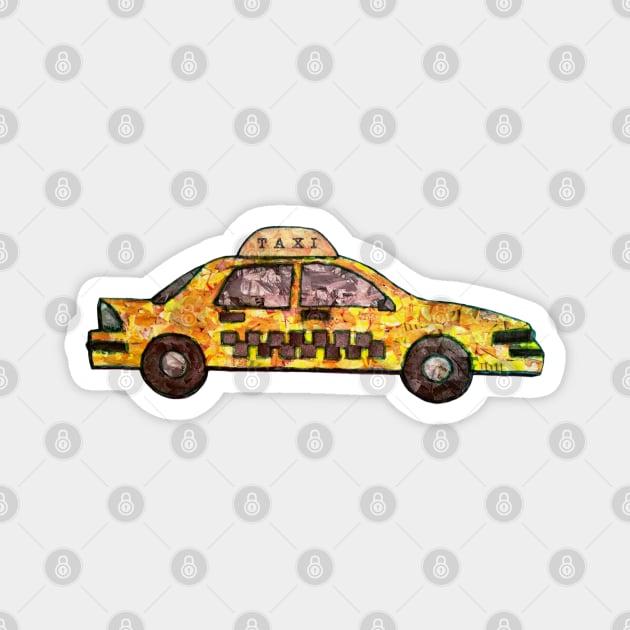 Yellow Taxi Cab Magnet by radiogalaxy