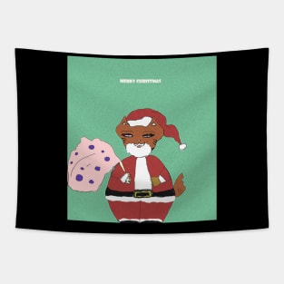 santa claus cat Tapestry