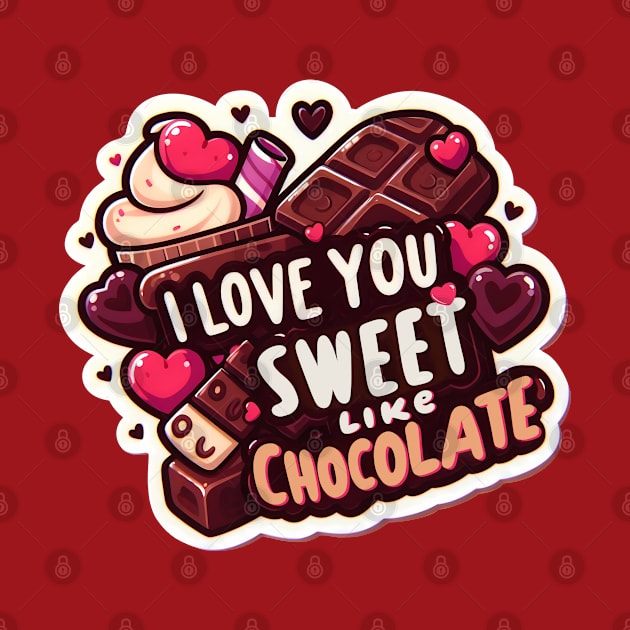 Happy Valentine's Day With Sweet Chocolate - T-shirt for Couples by Nine Tailed Cat