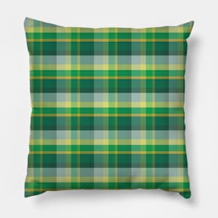 Holiday Plaid Green and Gold Repeat 5748 Pillow