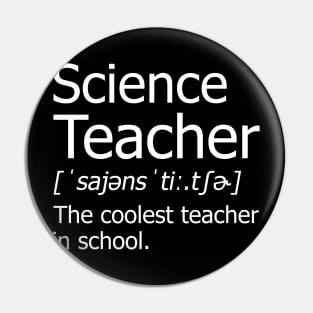 Funny Science Teacher Meaning T-Shirt Awesome Definition Classic Pin