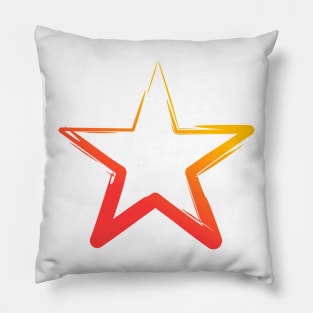 A Simple Stars, Abstract Brush, Red and Orange Pillow