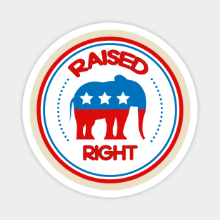 Raised Right Conservative Republican Elephant Magnet