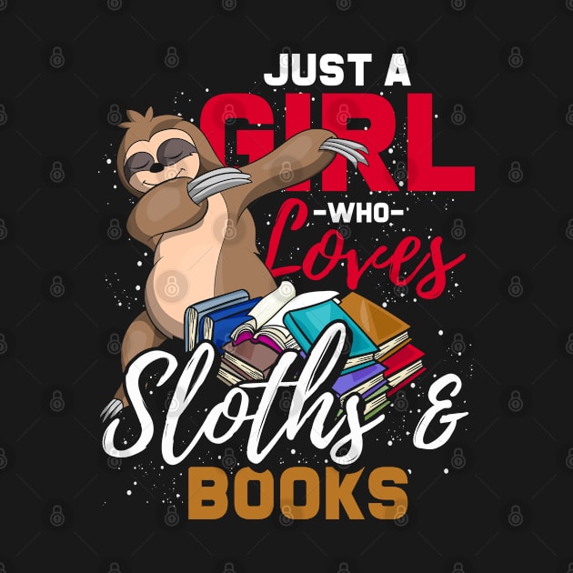 Bookworm Girl Sloth by ShirtsShirtsndmoreShirts