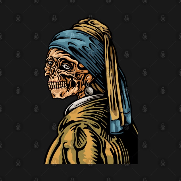 Skull With A Pearl Earring by Stayhoom