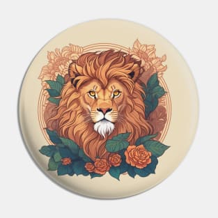 Lion face  t-shirt design, apparel, mugs, cases, wall art, stickers, Pin