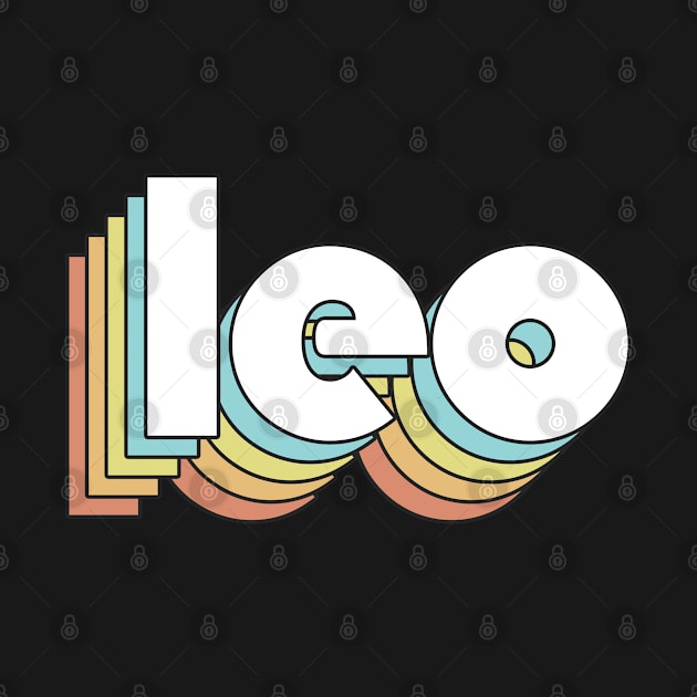 Leo - Retro Rainbow Typography Faded Style by Paxnotods