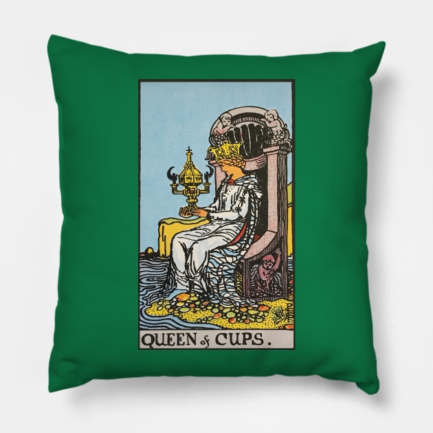 Queen of cups tarot Pillow by Nate's World of Tees