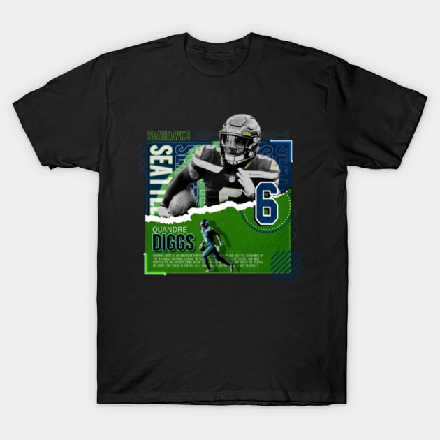 Quandre Diggs Football Paper Poster Seahawks - Quandre Diggs - T