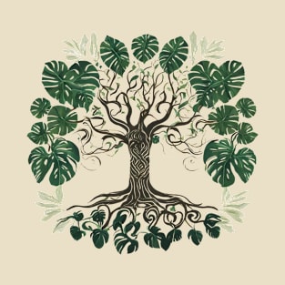 Monstera Leaf Tree of Life T-Shirt