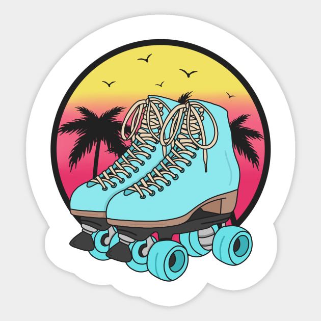 Retro Roller Skates Roller Skates Sticker Teepublic Uk
