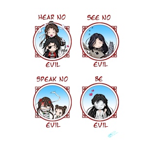 TGCF Hear No Evil See No Evil Speak No Evil Be Evil Chibis T-Shirt