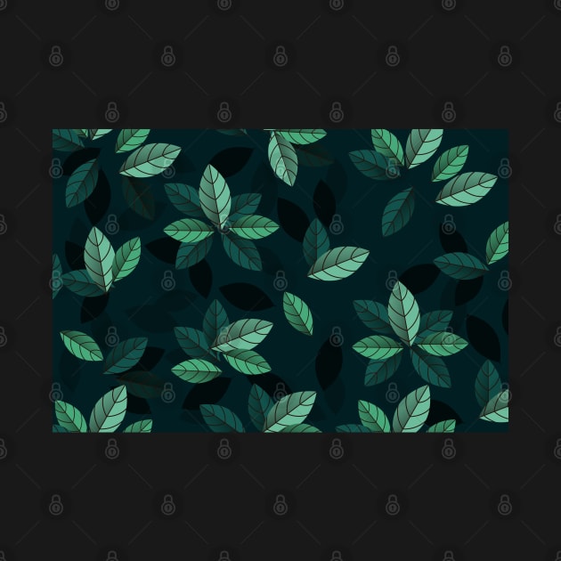 Dark Green Leaf Pattern by Alexander S.