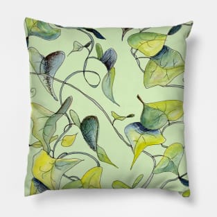 Blue and Green Vines Pillow