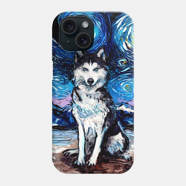 Husky Night Phone Case by sagittariusgallery