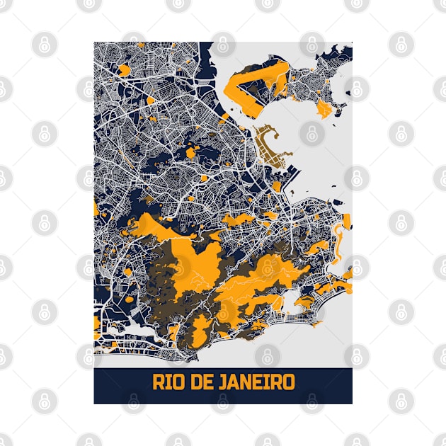 Rio De Janeiro - Brazil Bluefresh City Map by tienstencil