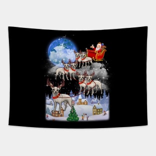 Santa Clause Drives Chihuahua Reindeer Sleigh Tapestry
