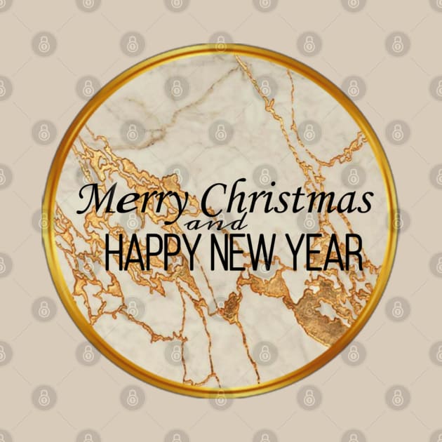 Merry Christmas and Happy New Year golden elegant design by AGRHouse